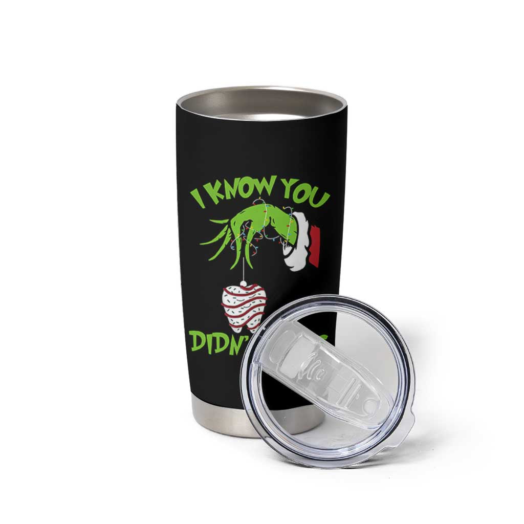 Funny Dental Christmas Tumbler Cup I Know You Didnt Floss Dentist Holiday Humor - Wonder Print Shop