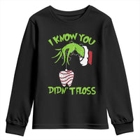 Funny Dental Christmas Youth Sweatshirt I Know You Didnt Floss Dentist Holiday Humor - Wonder Print Shop