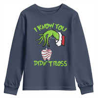 Funny Dental Christmas Youth Sweatshirt I Know You Didnt Floss Dentist Holiday Humor - Wonder Print Shop