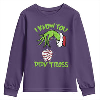 Funny Dental Christmas Youth Sweatshirt I Know You Didnt Floss Dentist Holiday Humor - Wonder Print Shop