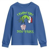 Funny Dental Christmas Youth Sweatshirt I Know You Didnt Floss Dentist Holiday Humor - Wonder Print Shop