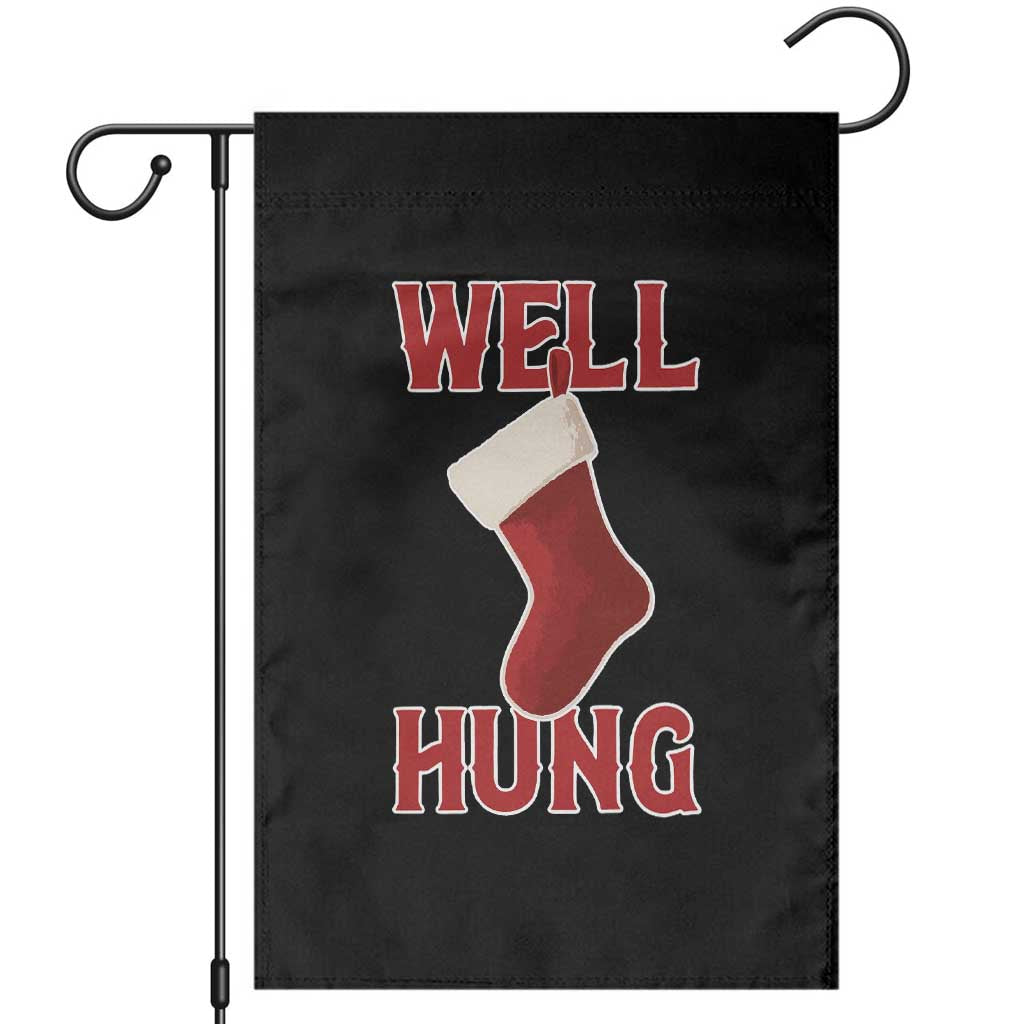 Funny Christmas Stocking Garden Flag Well Hung Naughty Holiday Inappropriate Humor - Wonder Print Shop
