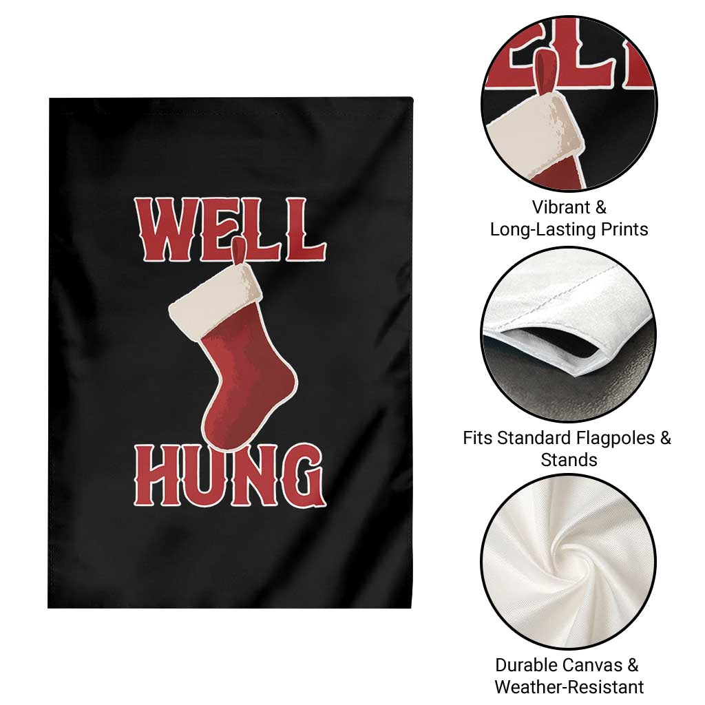 Funny Christmas Stocking Garden Flag Well Hung Naughty Holiday Inappropriate Humor - Wonder Print Shop
