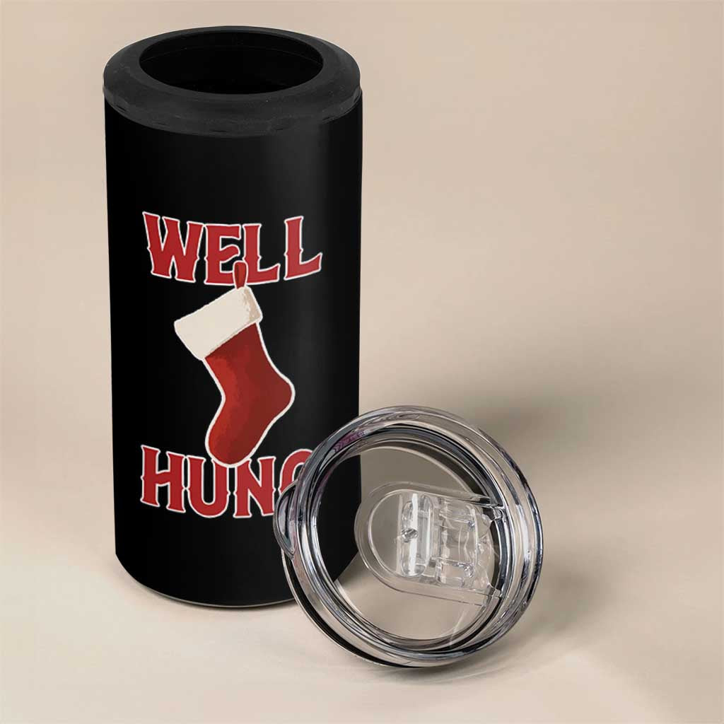 Funny Christmas Stocking 4 in 1 Can Cooler Tumbler Well Hung Naughty Holiday Inappropriate Humor - Wonder Print Shop