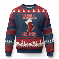 Funny Xmas Stocking Ugly Christmas Sweater Well Hung Naughty Holiday Inappropriate Humor - Wonder Print Shop