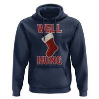 Funny Christmas Stocking Hoodie Well Hung Naughty Holiday Inappropriate Humor - Wonder Print Shop
