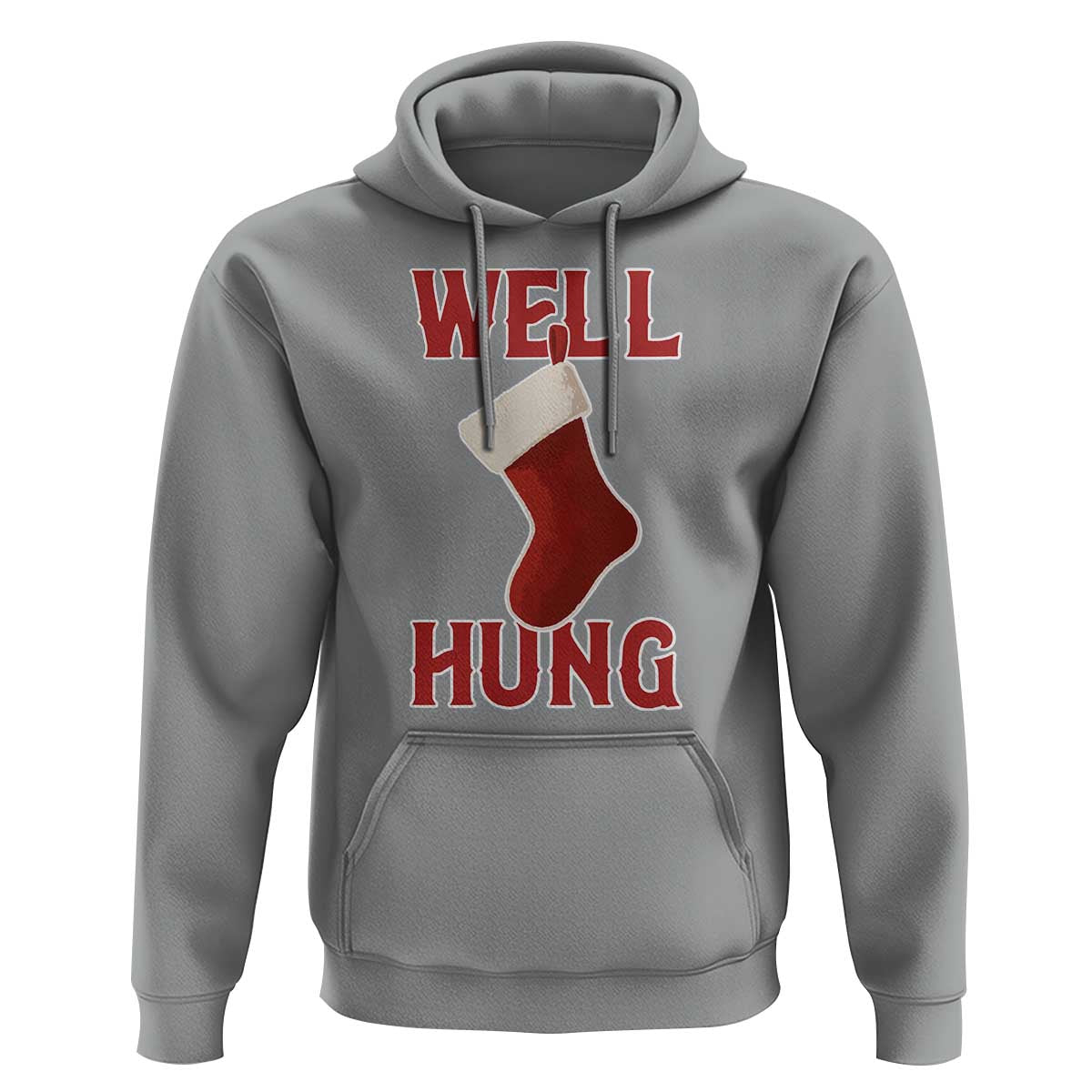 Funny Christmas Stocking Hoodie Well Hung Naughty Holiday Inappropriate Humor - Wonder Print Shop