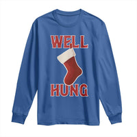 Funny Christmas Stocking Long Sleeve Shirt Well Hung Naughty Holiday Inappropriate Humor - Wonder Print Shop