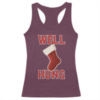 Funny Christmas Stocking Racerback Tank Top Well Hung Naughty Holiday Inappropriate Humor - Wonder Print Shop