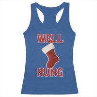 Funny Christmas Stocking Racerback Tank Top Well Hung Naughty Holiday Inappropriate Humor - Wonder Print Shop