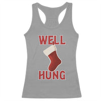Funny Christmas Stocking Racerback Tank Top Well Hung Naughty Holiday Inappropriate Humor - Wonder Print Shop
