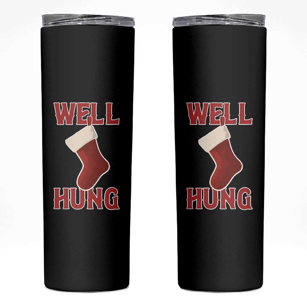 Funny Christmas Stocking Skinny Tumbler Well Hung Naughty Holiday Inappropriate Humor - Wonder Print Shop