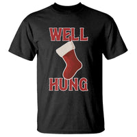 Funny Christmas Stocking T Shirt Well Hung Naughty Holiday Inappropriate Humor - Wonder Print Shop