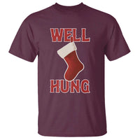 Funny Christmas Stocking T Shirt Well Hung Naughty Holiday Inappropriate Humor - Wonder Print Shop