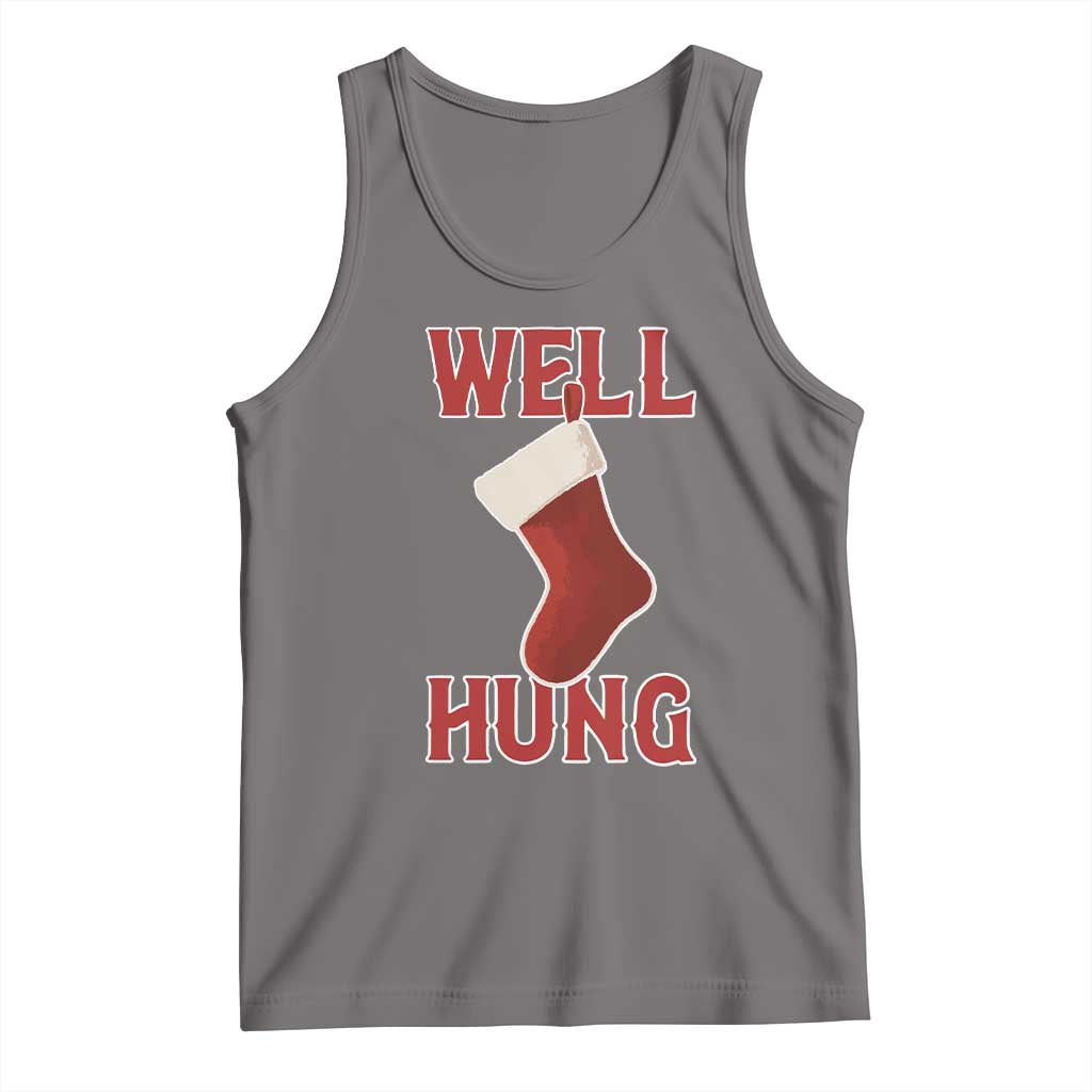 Funny Christmas Stocking Tank Top Well Hung Naughty Holiday Inappropriate Humor - Wonder Print Shop