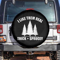 Funny Christmas Tree Spare Tire Cover I Like Them Real Thick and Sprucey Holiday Trees Pun - Wonder Print Shop