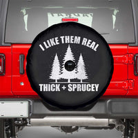 Funny Christmas Tree Spare Tire Cover I Like Them Real Thick and Sprucey Holiday Trees Pun - Wonder Print Shop