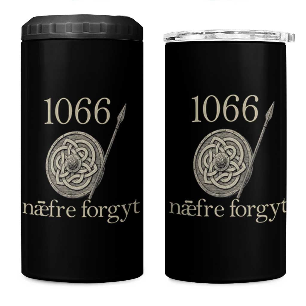 1066 Never Forget 4 in 1 Can Cooler Tumbler Battle of Hastings Old English Anglo Saxon Warrior Medieval Shield - Wonder Print Shop
