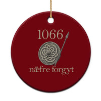 1066 Never Forget Ceramic Ornament Battle of Hastings Old English Anglo Saxon Warrior Medieval Shield - Wonder Print Shop