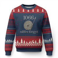 1066 Never Forget Ugly Christmas Sweater Battle of Hastings Old English Anglo Saxon Warrior Medieval Shield - Wonder Print Shop