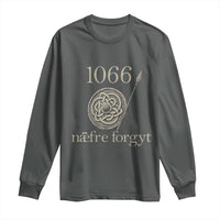 1066 Never Forget Long Sleeve Shirt Battle of Hastings Old English Anglo Saxon Warrior Medieval Shield - Wonder Print Shop