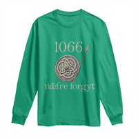 1066 Never Forget Long Sleeve Shirt Battle of Hastings Old English Anglo Saxon Warrior Medieval Shield - Wonder Print Shop