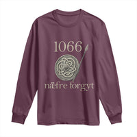 1066 Never Forget Long Sleeve Shirt Battle of Hastings Old English Anglo Saxon Warrior Medieval Shield - Wonder Print Shop