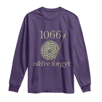 1066 Never Forget Long Sleeve Shirt Battle of Hastings Old English Anglo Saxon Warrior Medieval Shield - Wonder Print Shop