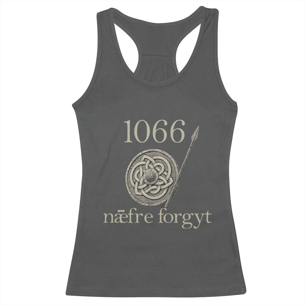 1066 Never Forget Racerback Tank Top Battle of Hastings Old English Anglo Saxon Warrior Medieval Shield - Wonder Print Shop