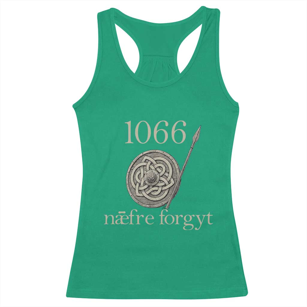 1066 Never Forget Racerback Tank Top Battle of Hastings Old English Anglo Saxon Warrior Medieval Shield - Wonder Print Shop