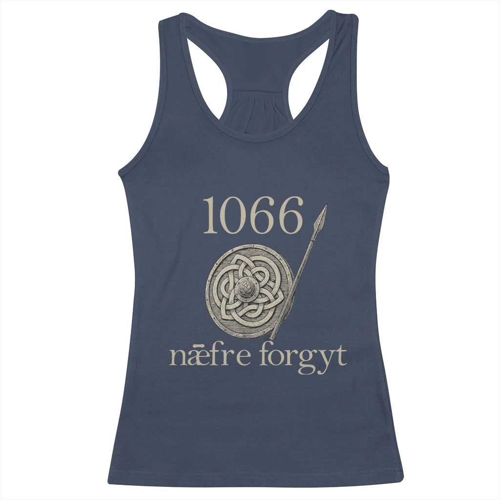 1066 Never Forget Racerback Tank Top Battle of Hastings Old English Anglo Saxon Warrior Medieval Shield - Wonder Print Shop