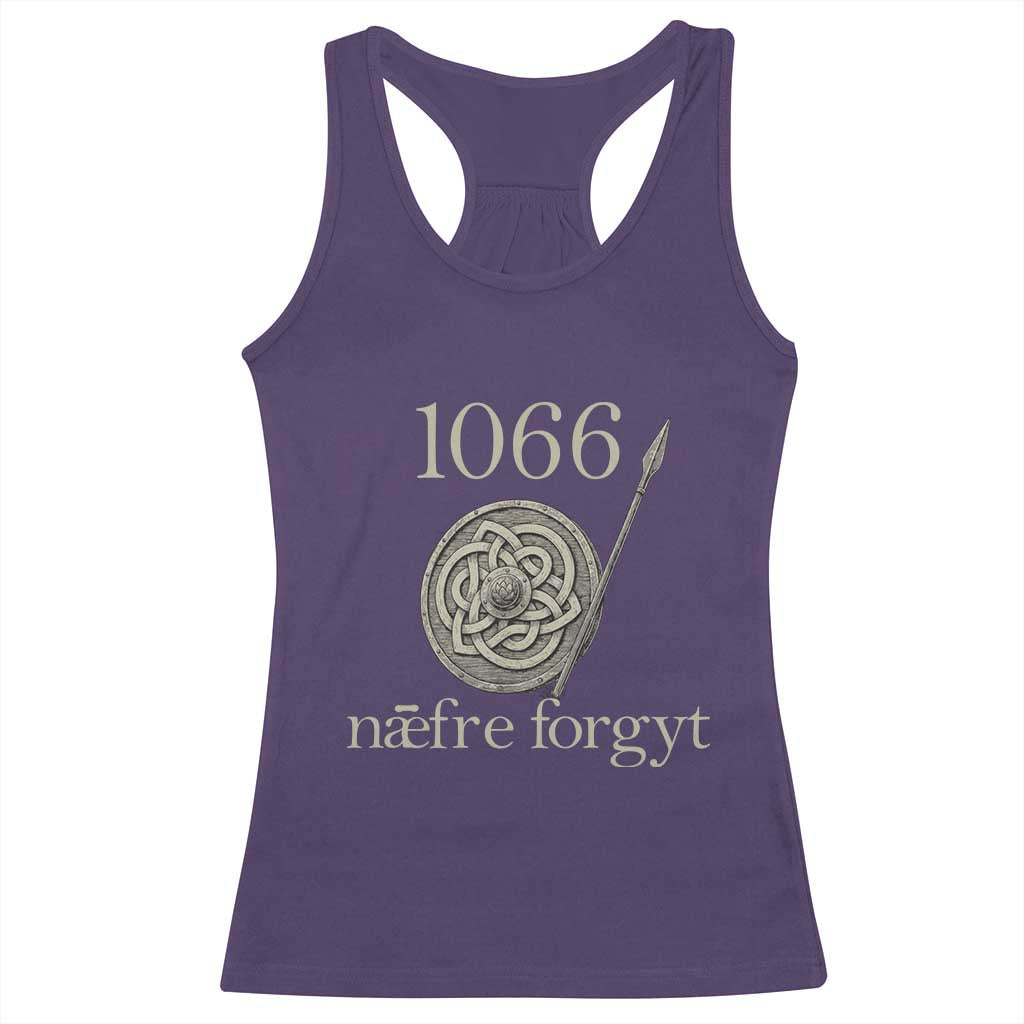 1066 Never Forget Racerback Tank Top Battle of Hastings Old English Anglo Saxon Warrior Medieval Shield - Wonder Print Shop