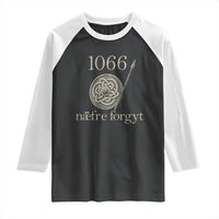1066 Never Forget Raglan Shirt Battle of Hastings Old English Anglo Saxon Warrior Medieval Shield - Wonder Print Shop
