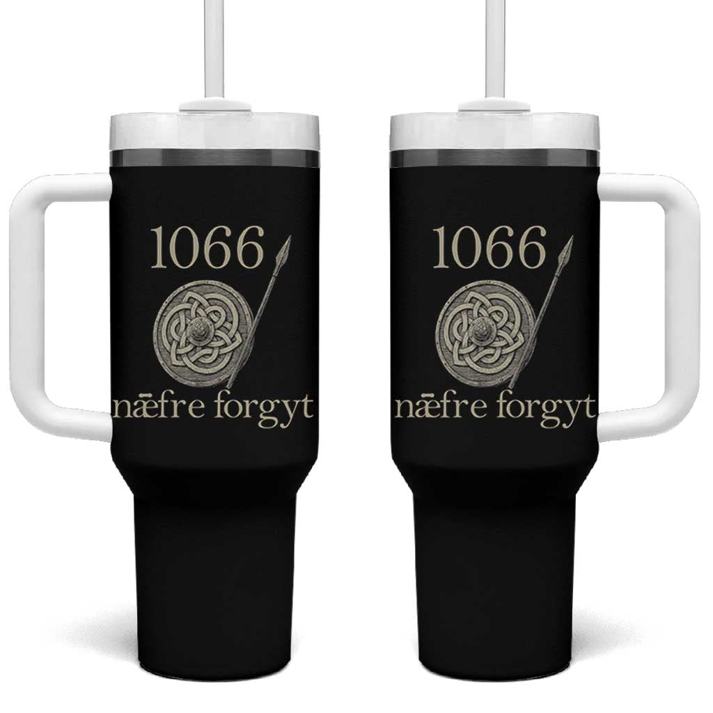 1066 Never Forget Tumbler With Handle Battle of Hastings Old English Anglo Saxon Warrior Medieval Shield - Wonder Print Shop