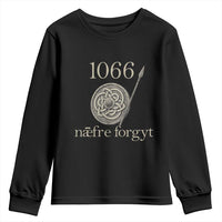 1066 Never Forget Youth Sweatshirt Battle of Hastings Old English Anglo Saxon Warrior Medieval Shield - Wonder Print Shop