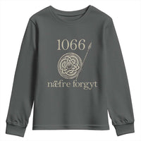 1066 Never Forget Youth Sweatshirt Battle of Hastings Old English Anglo Saxon Warrior Medieval Shield - Wonder Print Shop