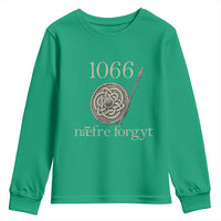 1066 Never Forget Youth Sweatshirt Battle of Hastings Old English Anglo Saxon Warrior Medieval Shield - Wonder Print Shop