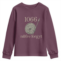 1066 Never Forget Youth Sweatshirt Battle of Hastings Old English Anglo Saxon Warrior Medieval Shield - Wonder Print Shop