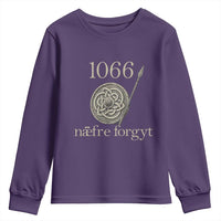 1066 Never Forget Youth Sweatshirt Battle of Hastings Old English Anglo Saxon Warrior Medieval Shield - Wonder Print Shop