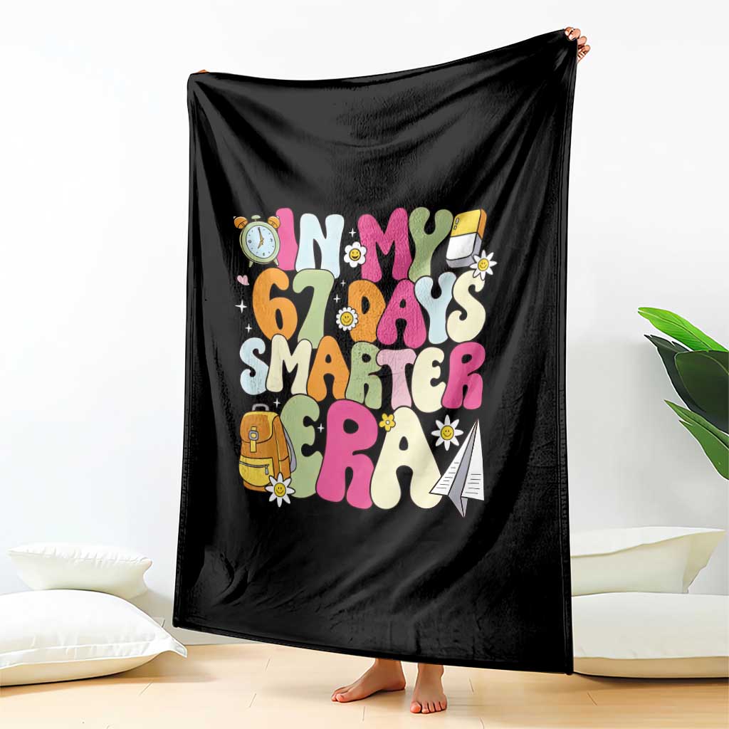 In My 67 Days Smarter Era Throw Blanket Cute Retro 6 7 Days of School Six Seven Meme - Wonder Print Shop