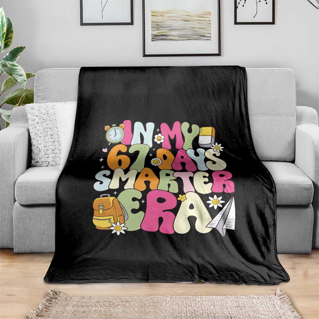 In My 67 Days Smarter Era Throw Blanket Cute Retro 6 7 Days of School Six Seven Meme - Wonder Print Shop