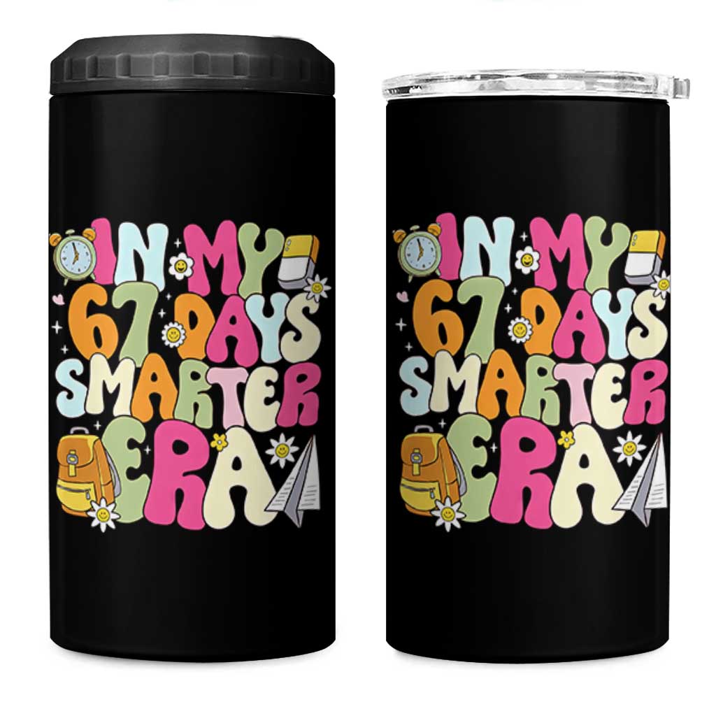 In My 67 Days Smarter Era 4 in 1 Can Cooler Tumbler Cute Retro 6 7 Days of School Six Seven Meme - Wonder Print Shop