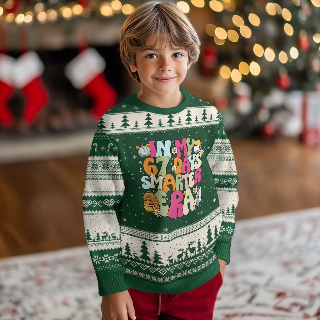 In My 67 Days Smarter Era Ugly Christmas Sweater Cute Retro 6 7 Days of School Six Seven Meme - Wonder Print Shop