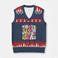 In My 67 Days Smarter Era V-Neck Knit Sweater Vest Cute Retro 6 7 Days of School Six Seven Meme - Wonder Print Shop