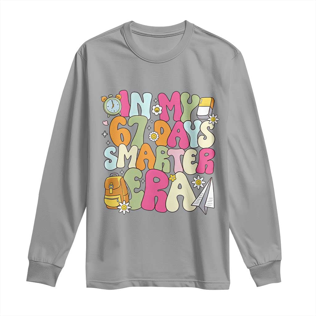 In My 67 Days Smarter Era Long Sleeve Shirt Cute Retro 6 7 Days of School Six Seven Meme - Wonder Print Shop