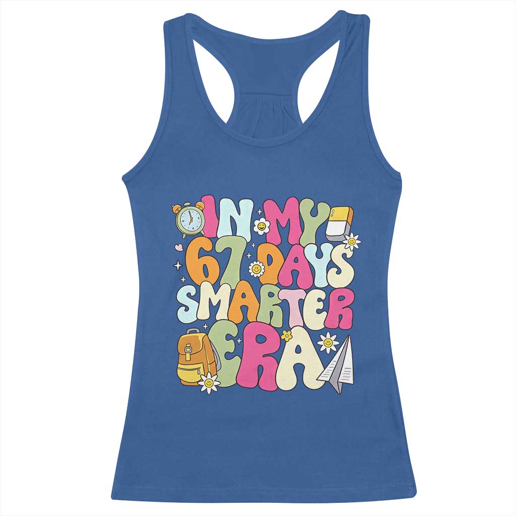 In My 67 Days Smarter Era Racerback Tank Top Cute Retro 6 7 Days of School Six Seven Meme - Wonder Print Shop
