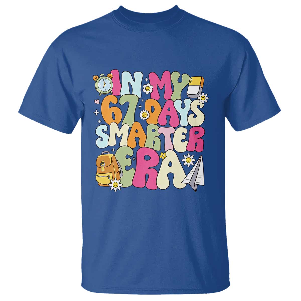 In My 67 Days Smarter Era T Shirt Cute Retro 6 7 Days of School Six Seven Meme - Wonder Print Shop