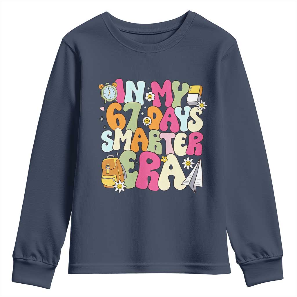 In My 67 Days Smarter Era Youth Sweatshirt Cute Retro 6 7 Days of School Six Seven Meme - Wonder Print Shop