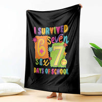 I Survived 67 Days of School Throw Blanket Funny 6 7 Six Seven Chaos Survivor for Students Teachers - Wonder Print Shop