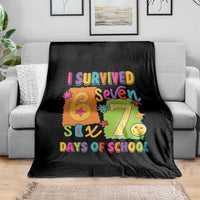 I Survived 67 Days of School Throw Blanket Funny 6 7 Six Seven Chaos Survivor for Students Teachers - Wonder Print Shop